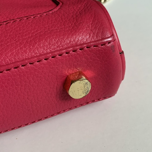 REBECCA MINKOFF Avery Crossbody Purse Bag Hot Pink Gold - Picture 12 of 14